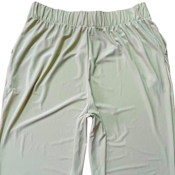 Zara NWT Pull-On Jogger Pants Size L Sage Green High Waisted Stretch Relaxed Fit - Picture 5 of 7